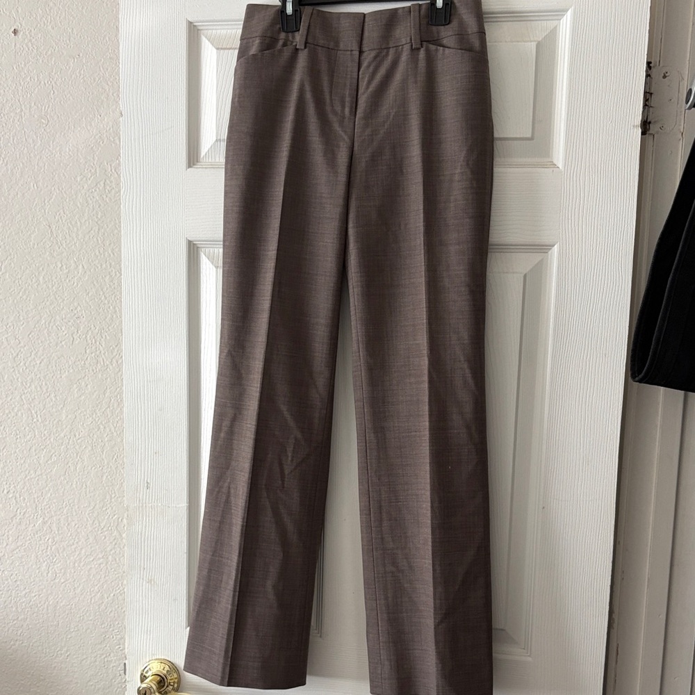 Ann Taylor Brown Straight-Leg Dress Pants